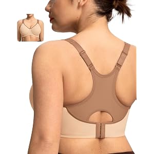 HSIA High Support Sports Bra for Women Full Coverage Unlined Large Bust Bra | Outside Underwire, High Impact Lift, Wider Mesh