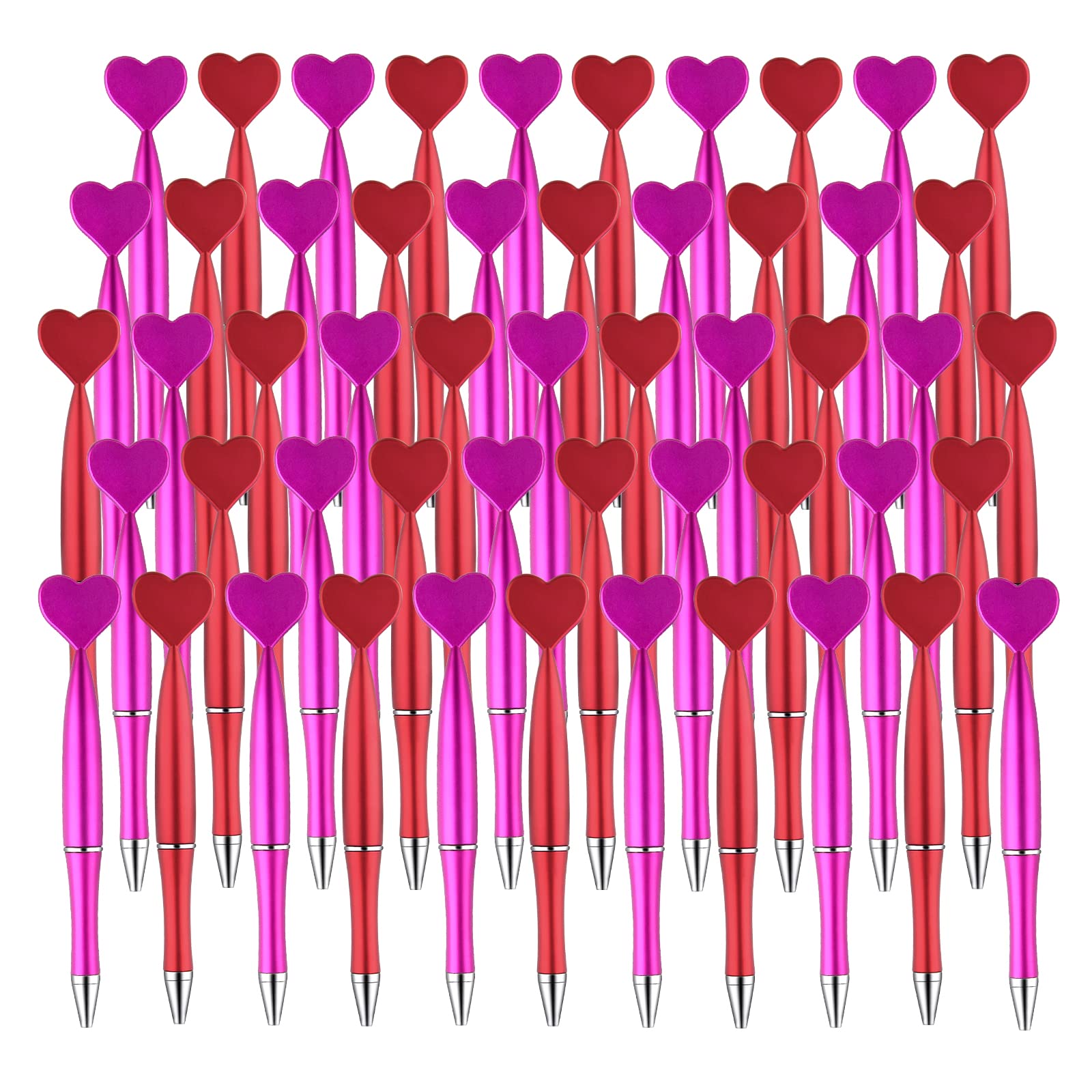 Photo 1 of PLULON 52 Pieces Valentines Heart Shaped Pens Novelty Ballpoint Pens 1 mm Black Gel Ink Rollerball Pen Pretty Office Pens for Valentine's Day Party Favor Student Teacher School Supplies