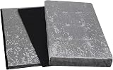 HomeHarmony Crushed Velvet Quilted Top Folding Storage Ottoman Silver Large view 3