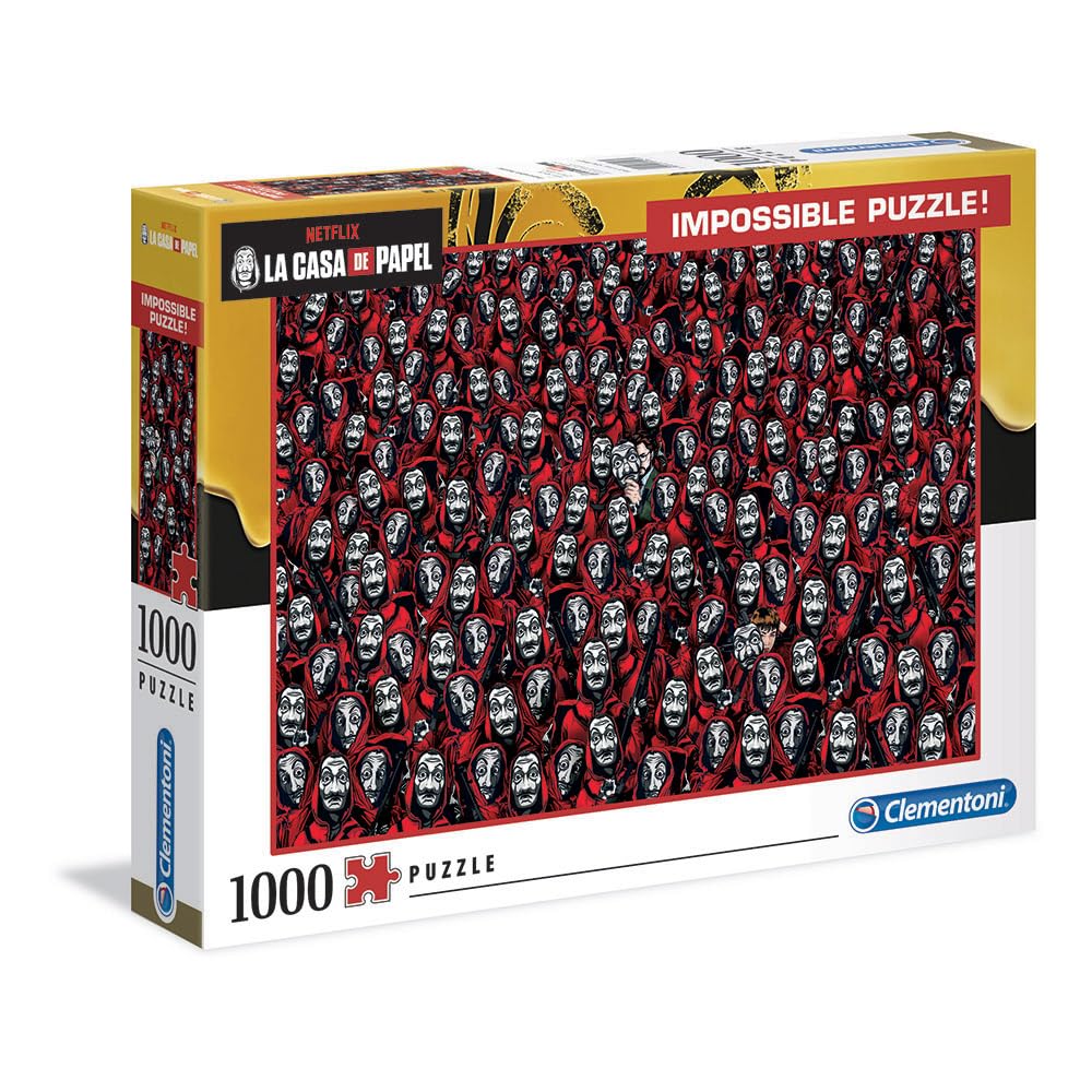 Clementoni - 39527 - Impossible Puzzle - La Casa De Papel/Money Heist - 1000 pieces - Made in Italy - jigsaw puzzles for adult - jigsaw puzzles Netflix