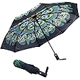 NPCQUN Travel Essentials Umbrella Windproof Compact Collapsible Light, Automatic, Strong and Portable, Wind Resistant Folding Small Umbrella for Rain