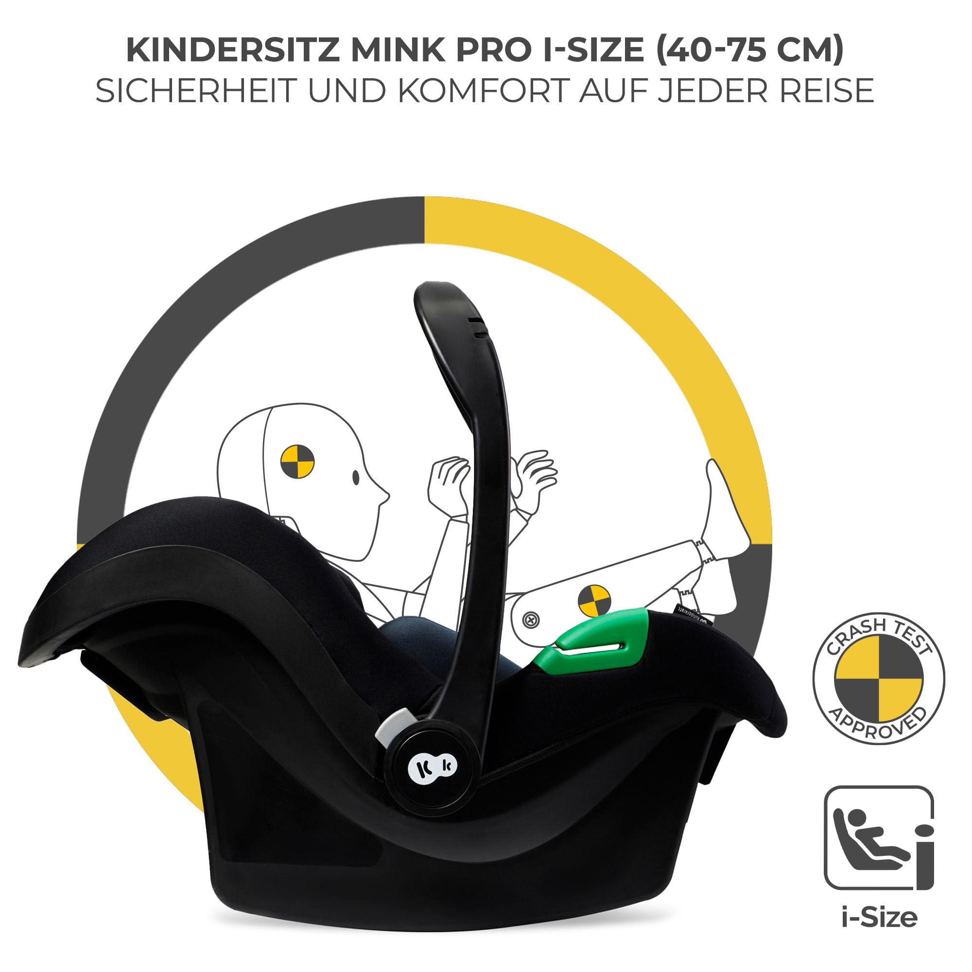 Kinderkraft MOOV 2 Kinderwagen 3 in 1 Kinderwagenset bis 22 kg mit Kindersitz I-SIZE 40-75 cm, Buggy Funktion, Liegeposition verstellbar, Große ausziehbare Verdeck, Eva-Schaum-Räder, Beige 8