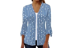 COTECRAM Cardigan for Women Dressy Summer Floral Print 3/4 Sleeve Lightweight Cardigans Loose Outwear Casual Blouse Tops