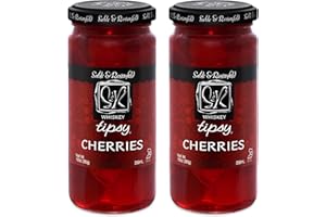 Sable & Rosenfeld Whisky Tipsy Cherries for Old Fashioned Cocktails, 10 oz Jar (Pack of 2), Kosher, Gluten-Free Garnish for Manhattans & Desserts