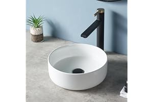 Round Vessel Sink-KINGO HOME 12"x12" Small White Ceramic Bathroom Vessel Sink Bowl Above Counter,Bathroom Vanity Sink Art Basin Countertop