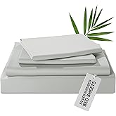 MABOZOO Silver-Infused Bed Sheets Set 100% Viscose Made from Bamboo, 4-Piece Cooling Sheets for Hot Sleepers, Freshness Protection with Self-Cleaning Silvadur™ Technology (Gray, King)