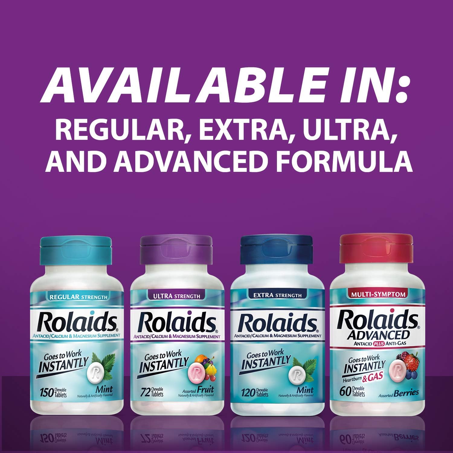Rolaids Antacid Calcium & Magnesium Supplement Ultra Strength Tablets, Fruit 72 ea: Health & Personal Care