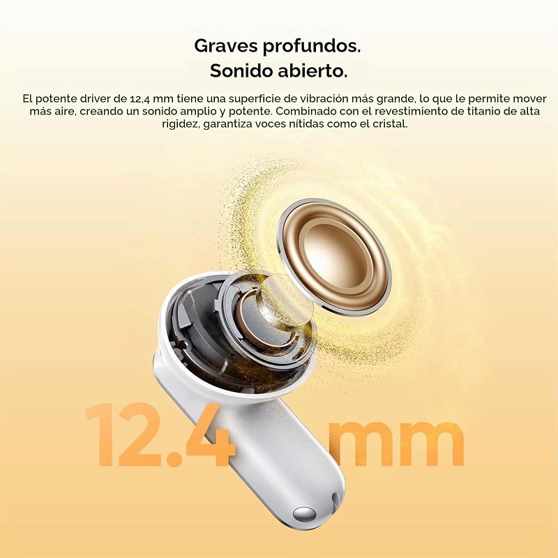 Buds T500 Pro Auriculares Inalámbricos con 50dB ANC Cancelación de Ruido, 56H de Batería, Auriculares Bluetooth TWS In-Ear con 12,4 mm Hi-Res Audio Controlador, Traducción con IA, Bluetooth 6.1