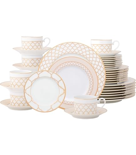 Amazon.com | Noritake Trefolio Gold 40-Piece Dinnerware Set