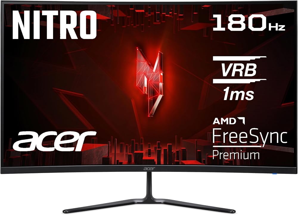 Acer Nitro ED320QR S3 31.5" Full HD 180Hz 1ms Curved Gaming Monitor HDMI DP