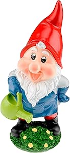 CLEVER GARDEN Garden Gnome Statue Outdoor Décor, 11 Inch Tall Resin Figurine, Watering Can