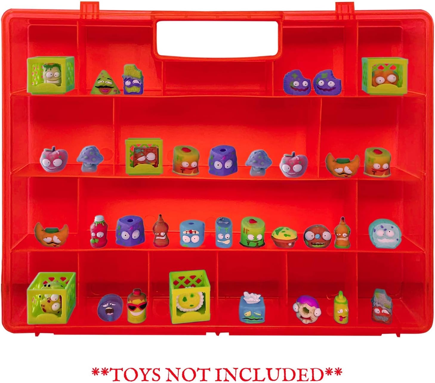 Life Made Better, Red Toy Organizer with New Stronger Handle, Compatible with Grossery Gang Figures, Kids' Toy Figures Case by LMB