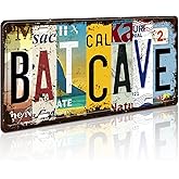 Bat Cave Metal Street Sign Retro Wall Decor Vintage Tin Signs 12 x 6 Inches
