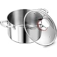 P&P CHEF Tri-Ply Stainless Steel Stockpot (5 QT), Large Stock pot with Visible Lid for Soup Pasta Vegetable, Induction Cooking Pot for All Stoves, Heavy-Duty Pot with Double Handle, Dishwasher Safe