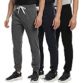 Mens Joggers Sweatpants,3 Pack Fleece Sweat Pants with Pockets/Zipper Pockets Athletic Workout Gym Joggers for Men
