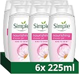 Simple Kind to Skin Nourishing Shower Cream 6 x 225 ml White