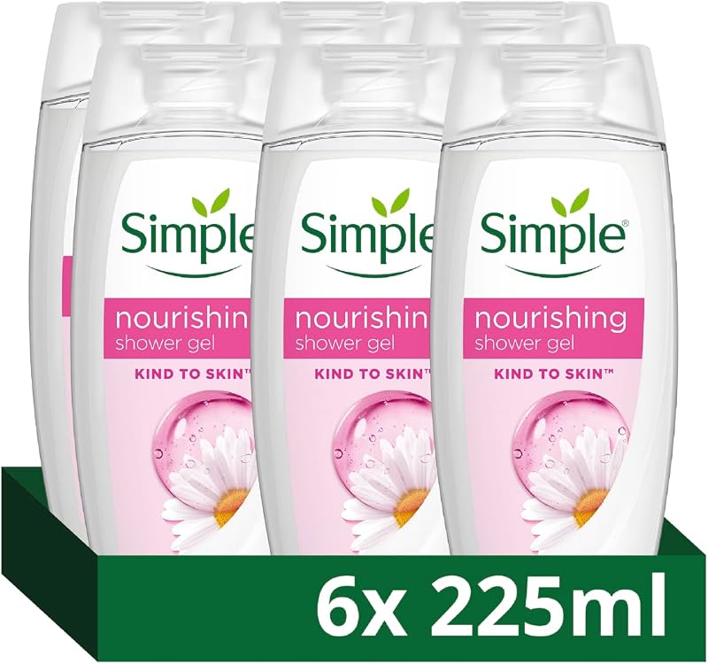 Simple Kind to Skin Nourishing Shower Cream 6 x 225 ml White