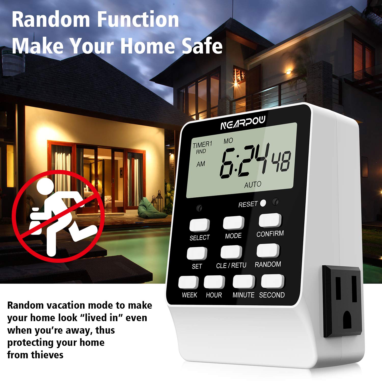 Mua Outlet Timer, NEARPOW Dual Digital Light Timer with 2 Independently ...
