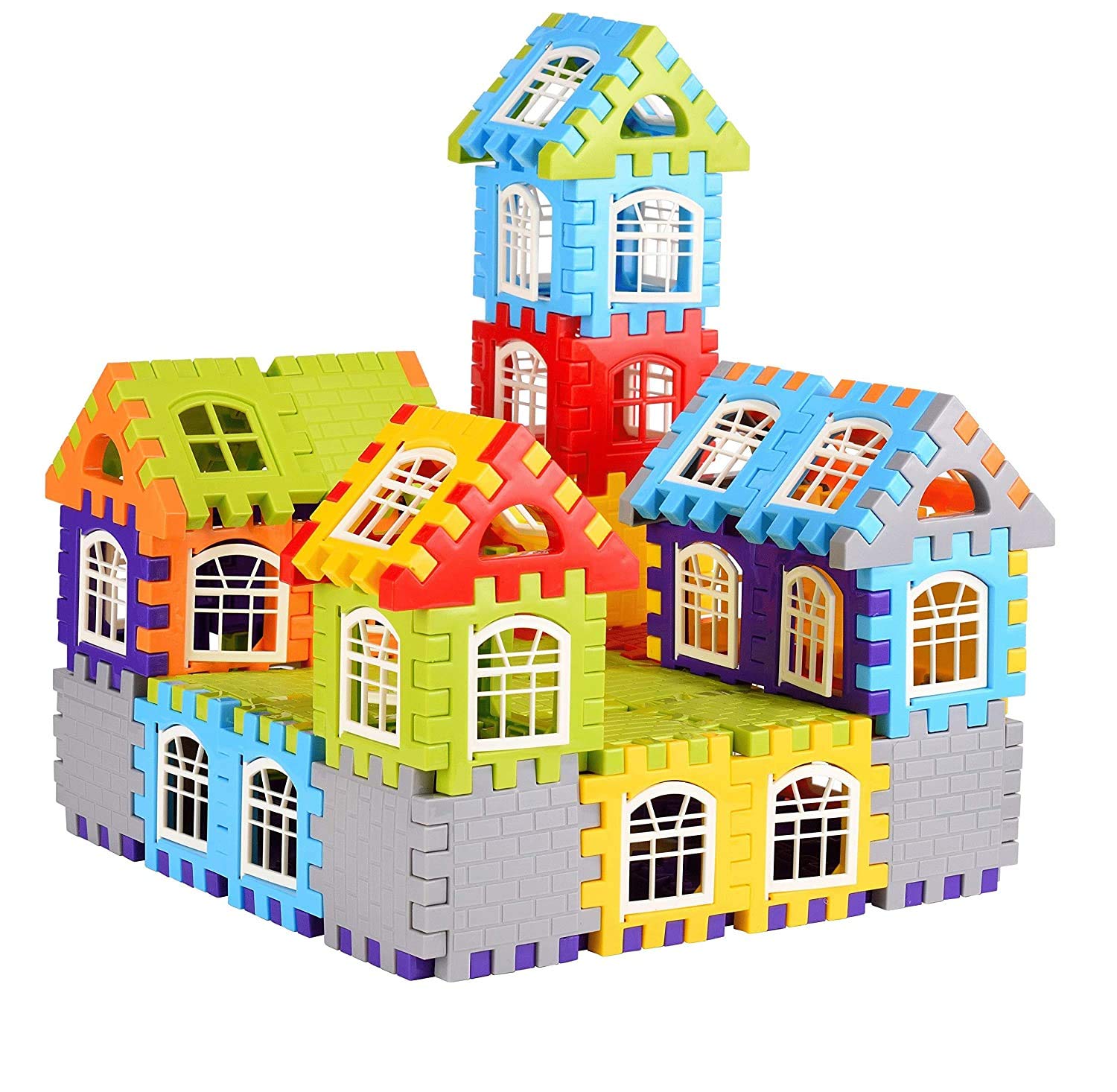 Buy Blocks House Multi Color Building Blocks with Smooth Rounded Edges