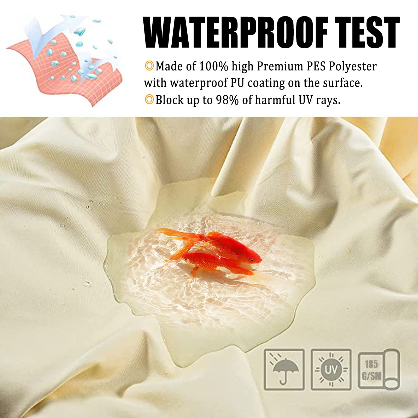 Sonnensegel 2 x 7 m Sonnensegel Rechteckig Wasserdicht, Sonnenschutz Segel mit Ösen und Befestigungsseile für Patio Balkon Terrasse Camping, Dunkelgrau 3