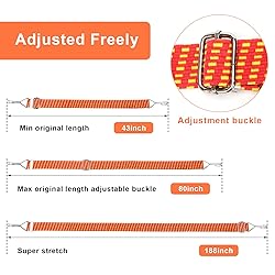2 Pack 80 Inch Adjustable Flat Bungee Cords, AHIER
