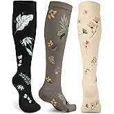 ACTINPUT Compression Socks for Women&Men 15-20mmHg Medical Knee High Support for Seniors,Pregnancy,Flight,Nurse&Circulation