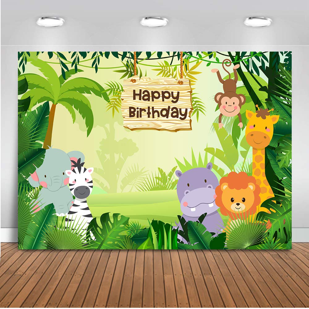 Mehofoto Jungle Safari Backdrop 7x5ft Forest Animals Happy Birthday Theme Photo Backdrops Wild Animals Zoo Kid Birthday Party Photography Background Buy Online In Guatemala At Guatemala Desertcart Com Productid 96930925