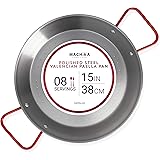 Machika Skillet Pan | Carbon Steel Paella Pan | Carbon Steel Pans for Cooking | Thin Carbon Steel Pan for Paella | Perfect fo