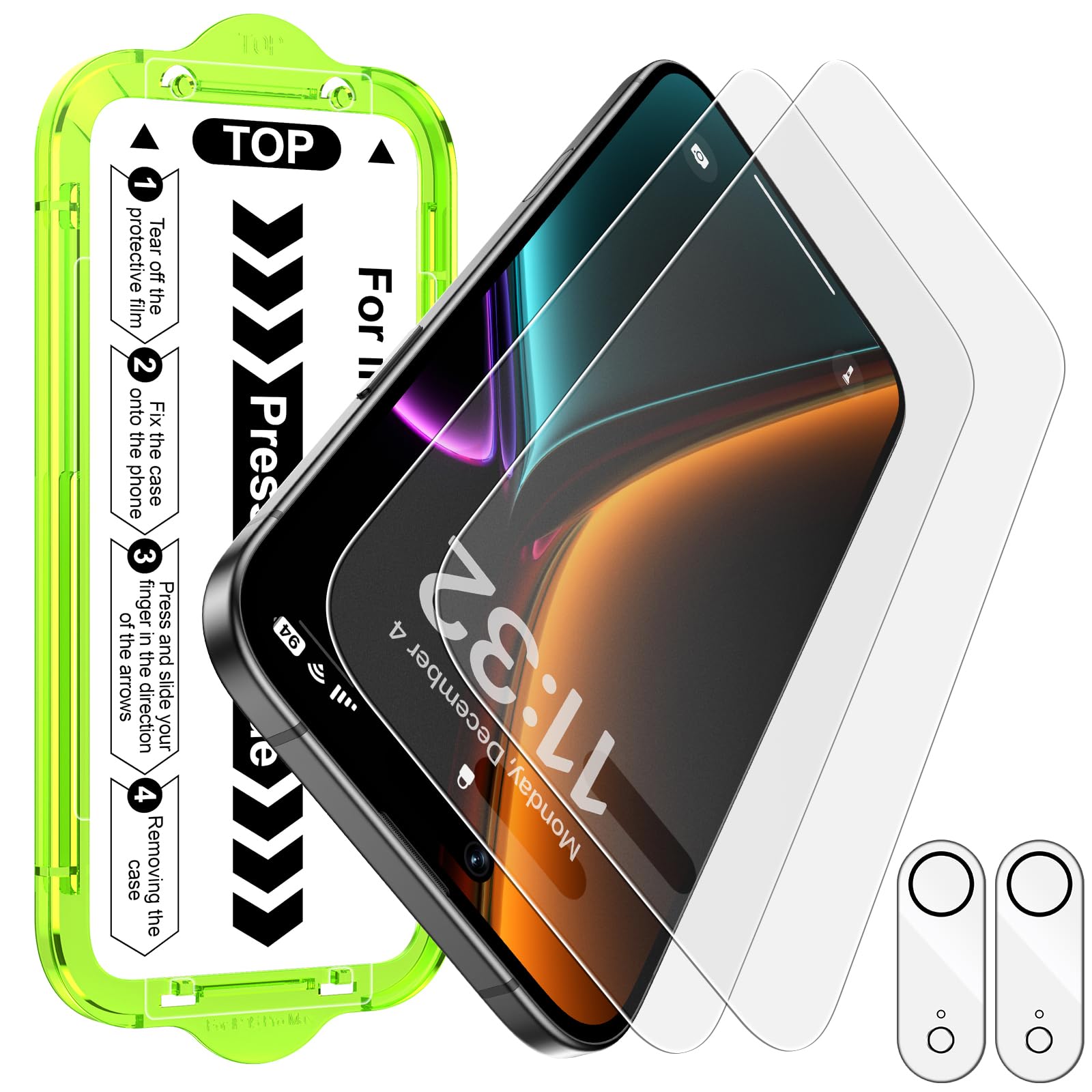 Photo 1 of Esanik [2+2 Pack compatible with iPhone Air Matte Glass Screen Protector [Auto-alignment] Anti-Glare & Anti-Fingerprint,Anti-Reflection,Bubble Free, Smooth as Silk, 9H Glass Screen Cover
