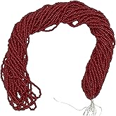 11/0 Glass Seed Beads, 12 String Hanks, Small Craft Beads, 2 mm (Burgundy)