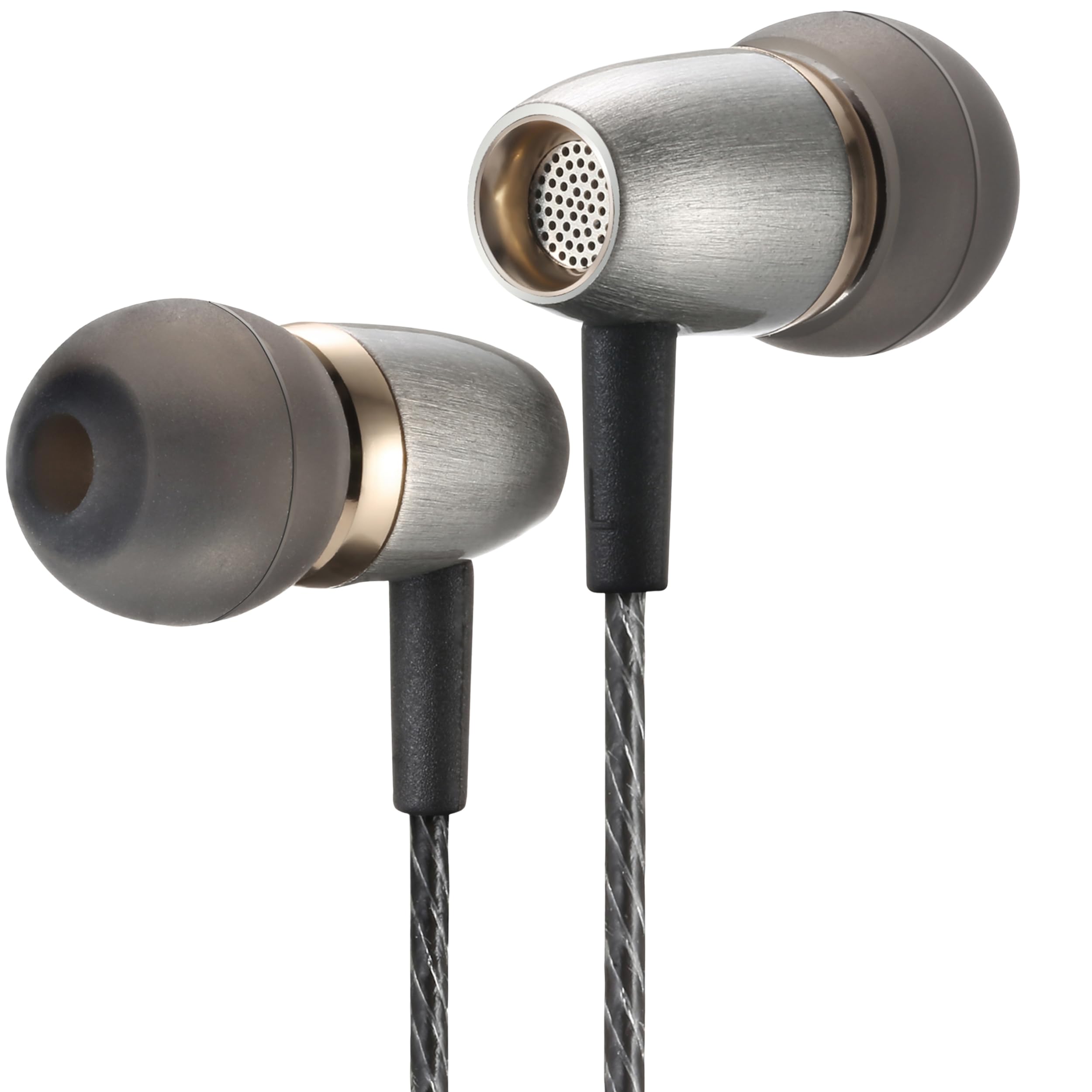 Betron AX3 Wired In-Ear Headphones with Microphone, Noise Isolating Earphones, 3.5mm Jack, Tangle-Free Cable, Comfortable Fit for Calls, Music and Everyday Use – Silver