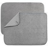 2 Pack Microfiber Dish Drying Mat,Absorbent Dish