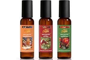 THE GOOD SOUL PROJECT Linen and Room Spray, Fir & Cedar, Gingerbread, Christmas Apple, Long-Lasting Air Freshener for Home, Bedding, Concentrated Room Fragrance Spray, Odor Eliminator, 3 x 4.06 fl oz
