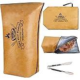 BBQ Blanket for Resting Meat, BBQ Blanket with Grill Tongs, Reusable Smoker Meat Resting Bag with Wide Mouth – Insulated BBQ Grill Set for Large Brisket/Beef/Pork/Turkey (21in)