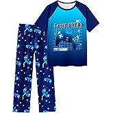 PASHOP Boys Pajamas Little Big Boys Pajamas Short Sleeves and Pants 2 Pieces Summer Pjs Set Kid Sleepwear Size 8-14