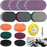 BFXM 38Pcs Car Headlight Restoration Kit, 3 Inch Headlight Polishing Kit | Headlight Cleaning Kit with Sanding Disc Scouring Pad Polishing Pad for Drill, Universal Automotive Tools for Car Headlight