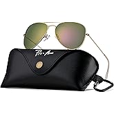 Pro Acme Classic Polarized Aviator Sunglasses for Women Men, Driving Sun Glasses Polarized Lens Lightweight Metal Pilot Frame UV400 Protection (Gold | Purple | Without Logo)