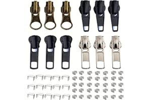 Zipper Repair Kit Replacement Slider: 62Pcs Coat Zipper Slider for Jacket Backpack Luggage