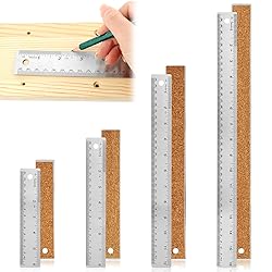 Metal Ruler with Cork Backing,6+12+16+18 Inch
