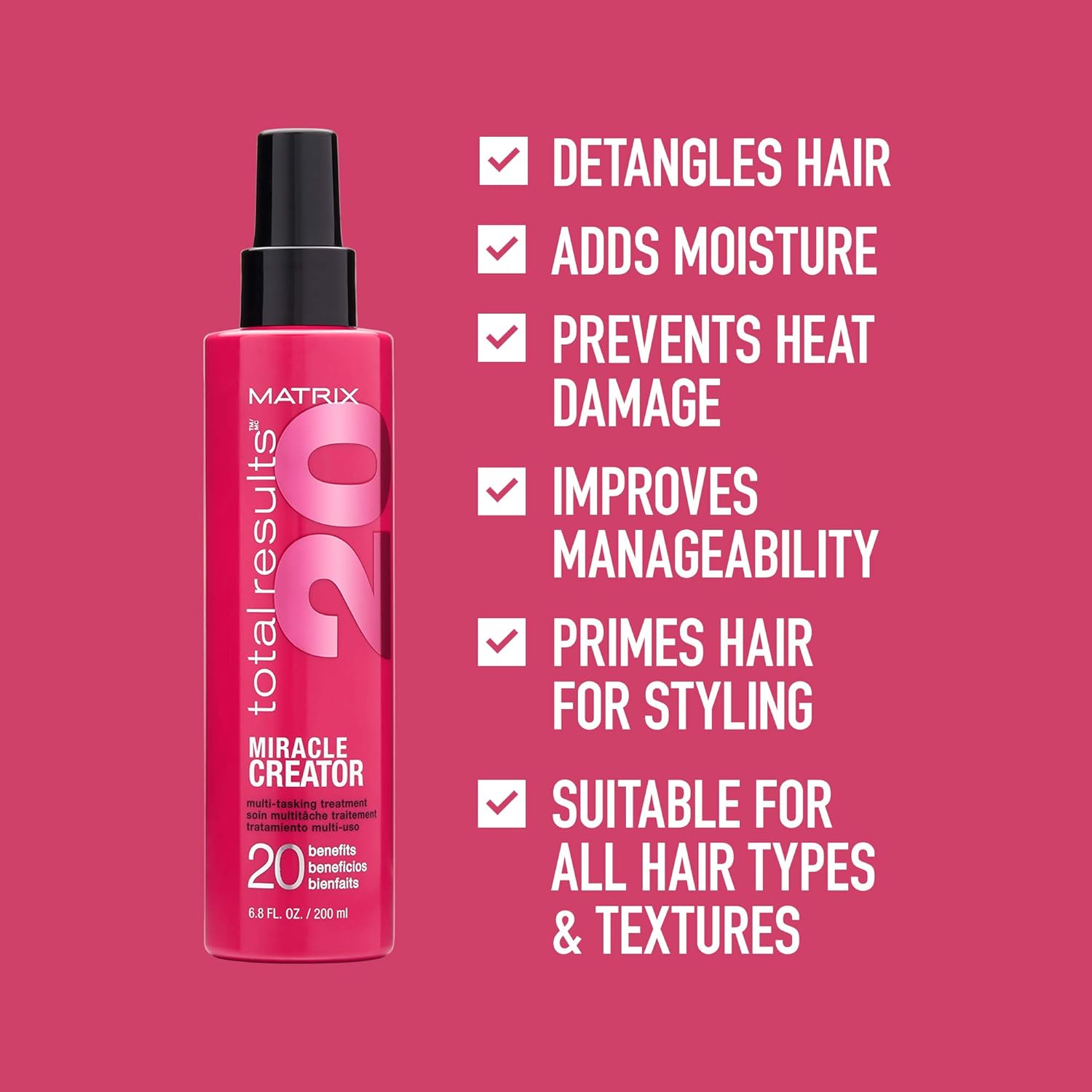 MATRIX Total Results Miracle Creator Multi-Tasking Treatment | Ultimate Strengthening Leave-In Treatment | For Damaged Hair | 6.8 Fl. Oz.: Premium Beauty