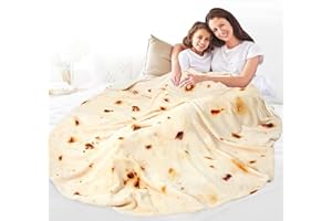 OEAGO Tortilla Blankets Funny Gifts for Teen Girls Teenage Kids Double Sided White Elephant Gifts for Adults Giant Throw 285 GSM Novelty Flannel Gag Gifts for Christmas Stocking Stuffers/Birthday (71in)