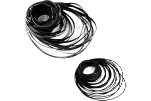 TEANTECH 100 Pcs Recorder Rubber Belts - Cassette Recorder Repair Maintenance Mix Flat Cassette Tape Machine Rubber Belts 40-135 MM, 50 PCs 1 MM Width and 50 PCs 4 MM Width