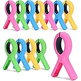 12Pcs Beach Towel Clips for Beach Chairs, 3.7 Inch Chair Clip for Cruise Pool, Clothes Pins Heavy Duty 4 Colors