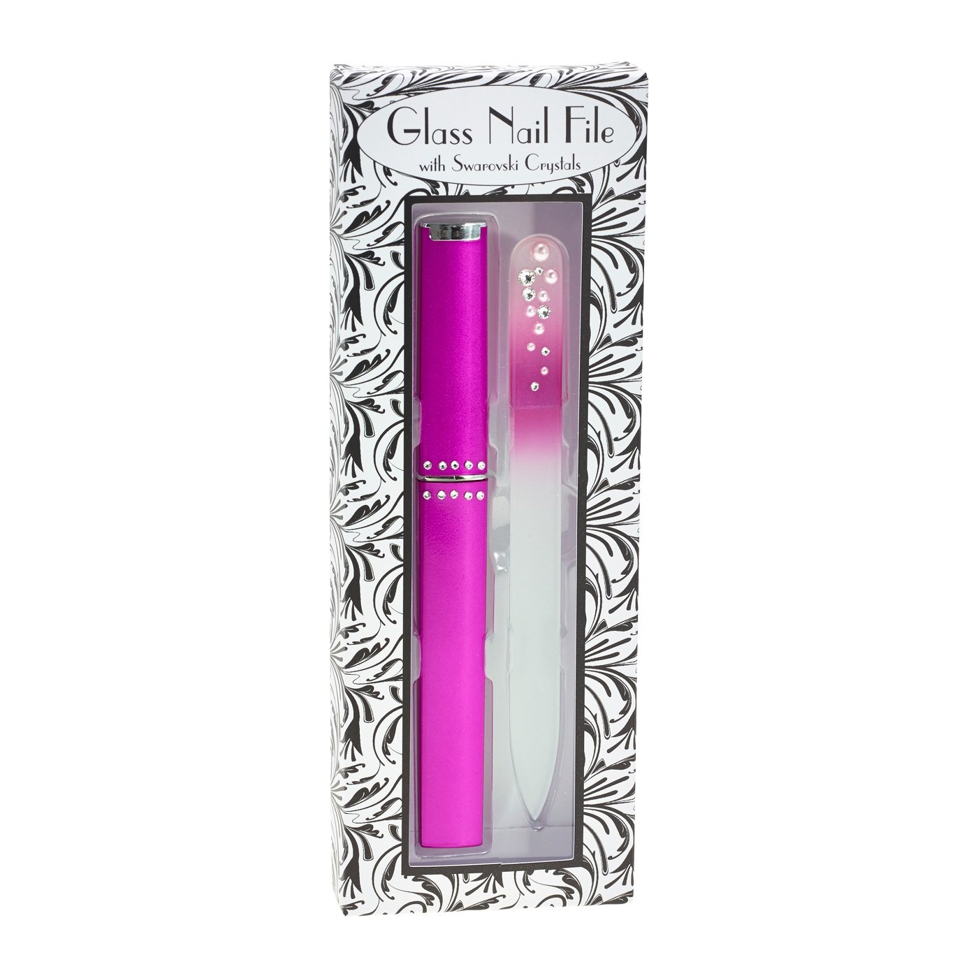 Pearl Medium Glass Nail File (HV7) Embellished with crystals from