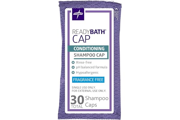 Medline Industries MSC095231 ReadyBath Rinse-Free Shampoo and Conditioning Caps, Fragrance Free