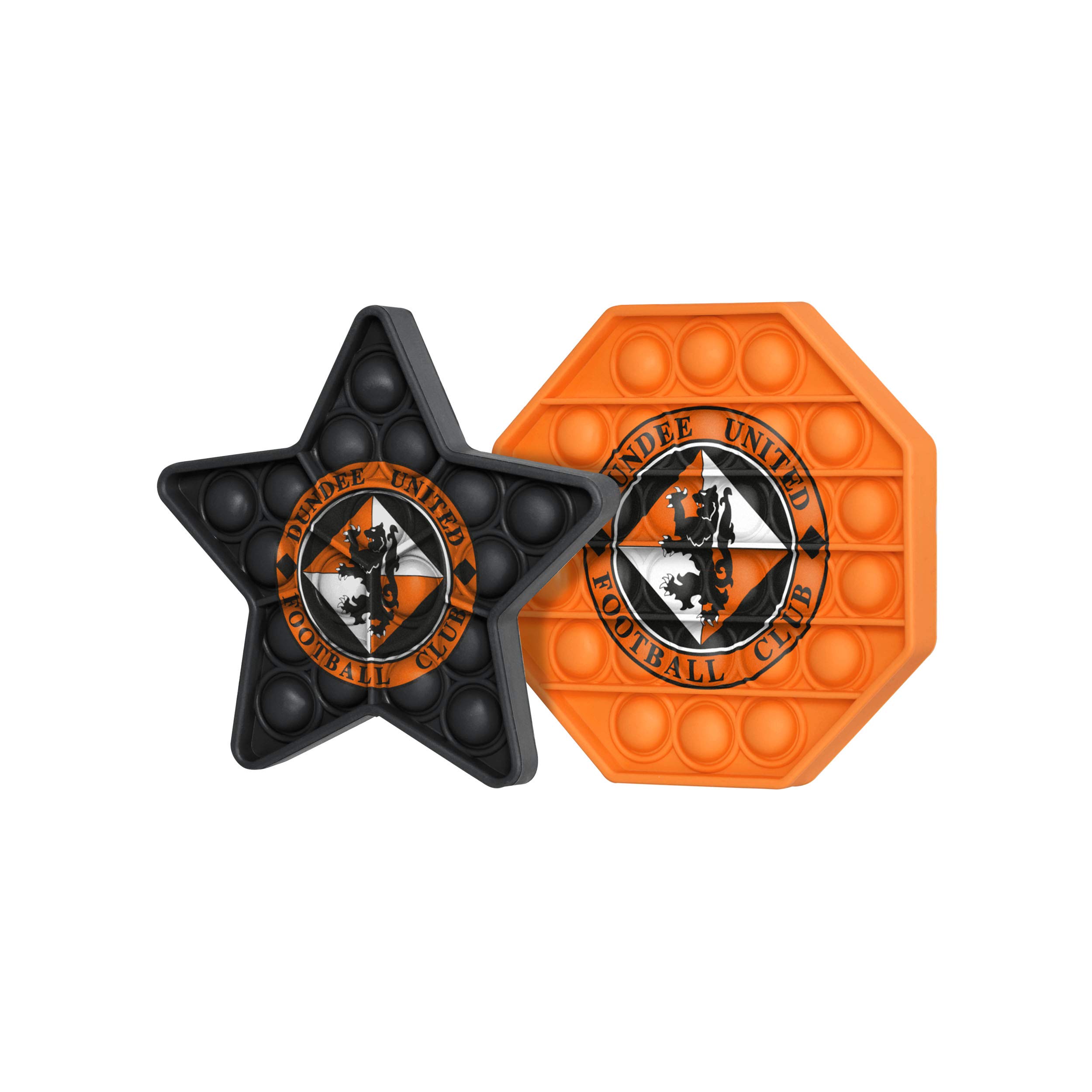 FOCO Dundee United FC Football EPL Scottish League Championship 2 Pack Hexagon & Star Push-Itz Fidget Push Pop Bubble Sensor Toy Craze