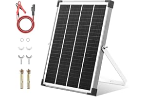 VOLT HERO 10W Solar Panel Kit, 12V Solar Battery Trickle Charger & Maintainer with Adjustable Mount Bracket, Built-in Intelligent MPPT Controller, IP65 Waterproof for Motorcycle Boat RV Trailer Car