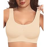 Easybunny Womens Minimizer Bras for Women Full Coverage Wireless Plus Size Supportive Wide Strap Tshirt Seamless Bra Bralette