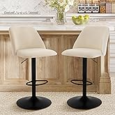 COLAMY Bar Stools Set of 2, Modern Swivel Bar Chairs, Adjustable Upholstered Barstools Counter Height with Full Backrest for 