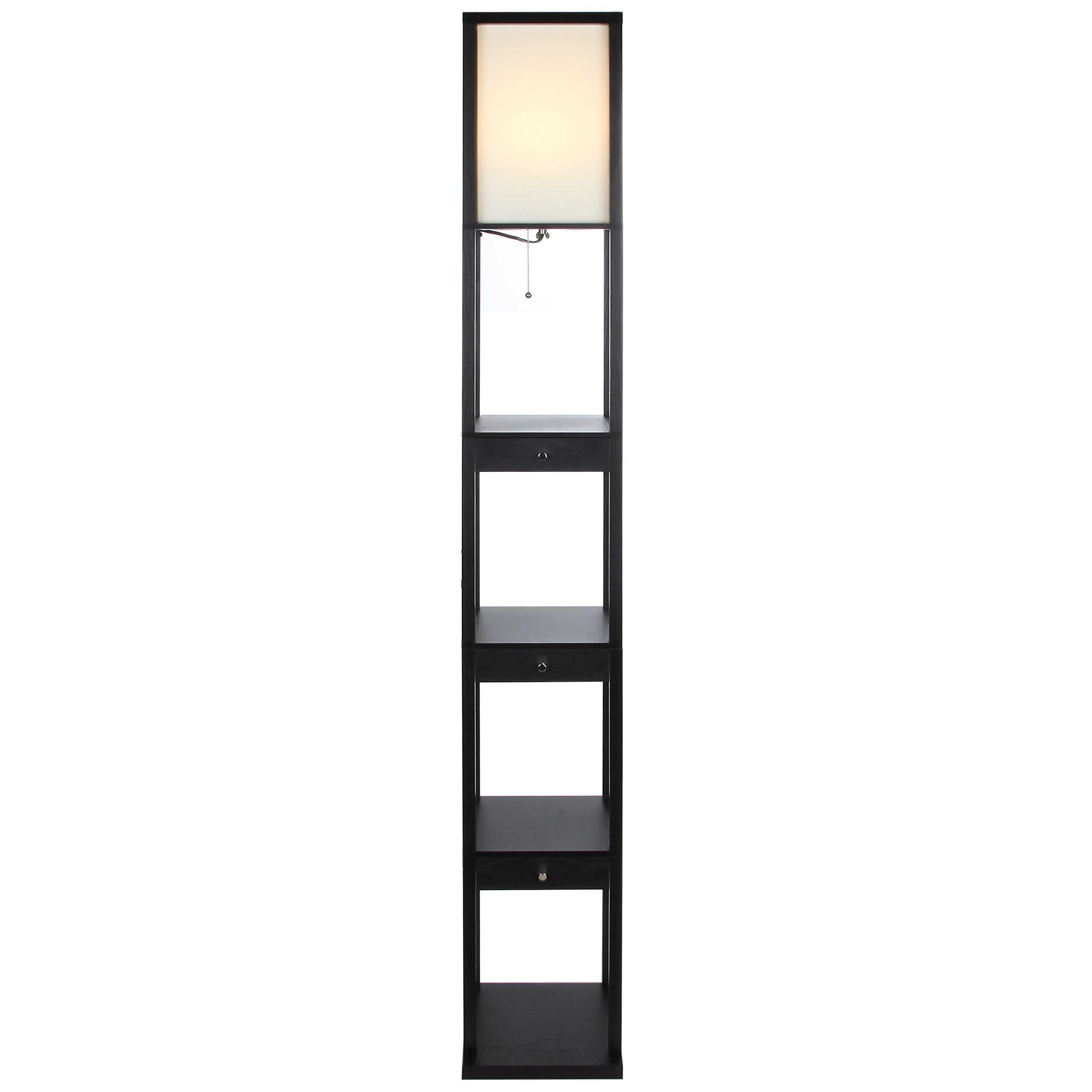 Brightech Maxwell LED Drawer Edition Shelf Floor Lamp Modern Asian